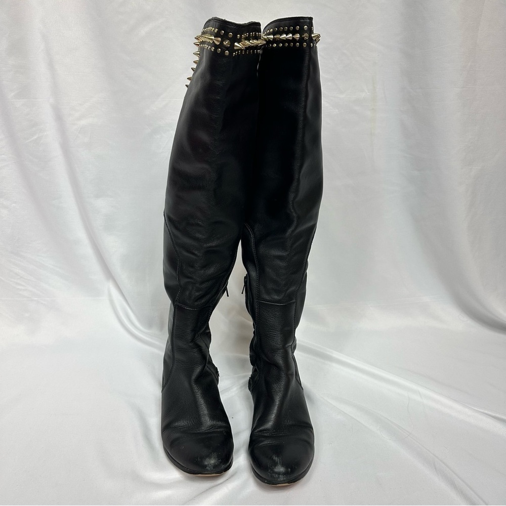 Host Pick 💫 Betsey Johnson Knee High Black Leather Boots in Size 8.5 - Picture 2 of 10